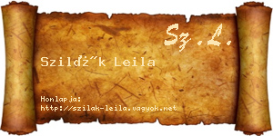 Szilák Leila névjegykártya